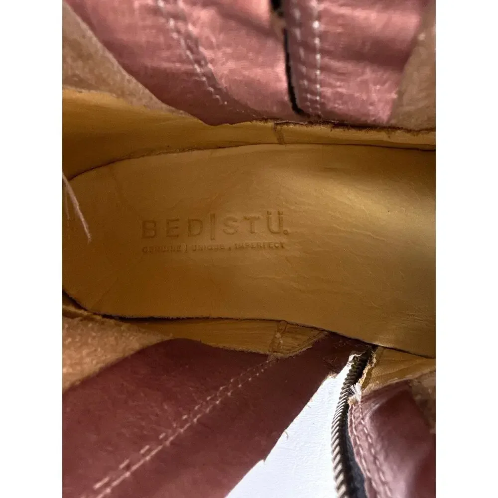 Bed Stu Becca Ankle Boots Double Zip Scarlet Leather Vibram Sole